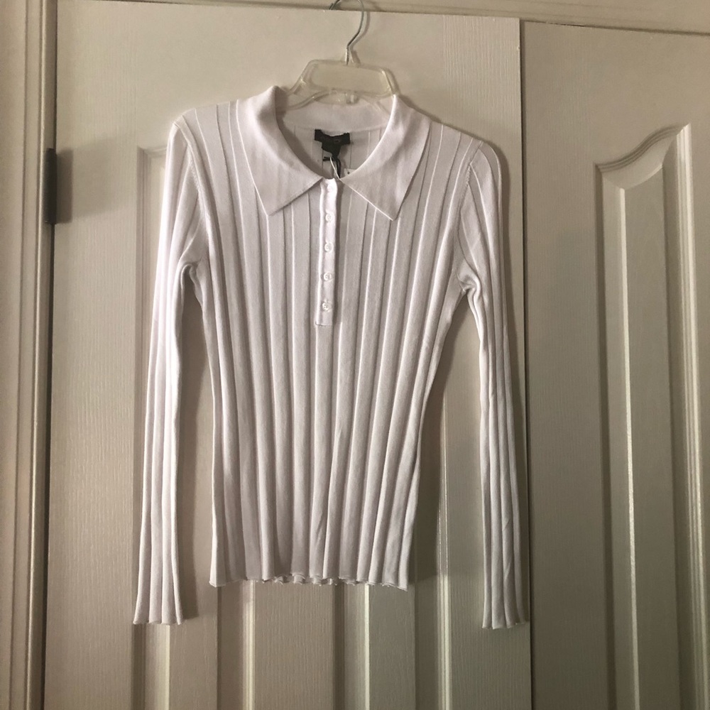 AS by DF Isla Long Sleeve Knit Polo Top - NWT - Size Medium